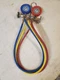 Used Sealed Uniweld 134A Refrigerant 3-Valve 3-Foot Hoses Brass Manifold